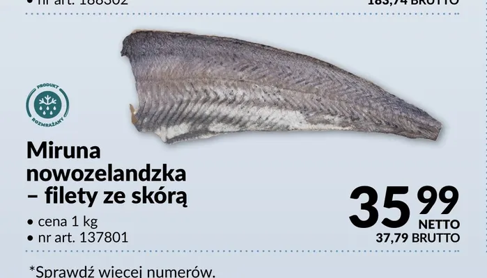 Miruna nowozelandzka - filety ze skórą promocja w Makro