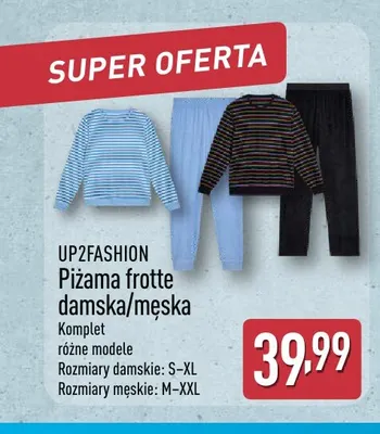 Piżama frotte damska Up2fashion promocja w Aldi