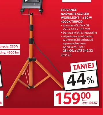 Naświetlacz LED Worklight Tripod Ledvance promocja w Selgros