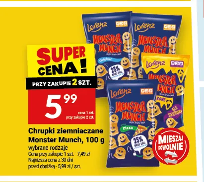 Chrupki ziemniaczane Monster Munch promocja w Twój Market