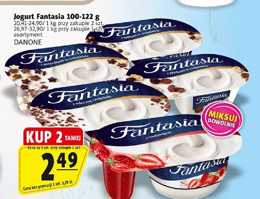 Jogurt Fantasia z truskawkami Danone promocja w Prim Market