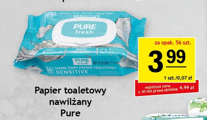 Papier toaletowy nawilżany Pure Fresh promocja w Gram Market