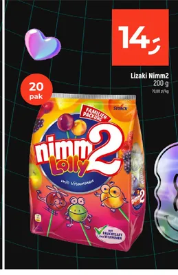 Lizaki Nimm2 Lolly 20-pak promocja w Dealz