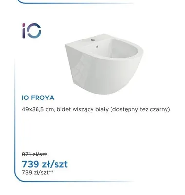 Bidet wiszący iO Froya promocja w Blu Salony Łazienek