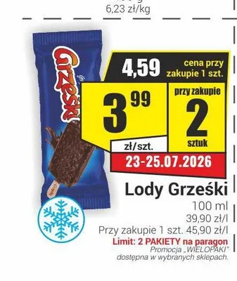 Lody Grześki promocja w Delikatesy Sezam