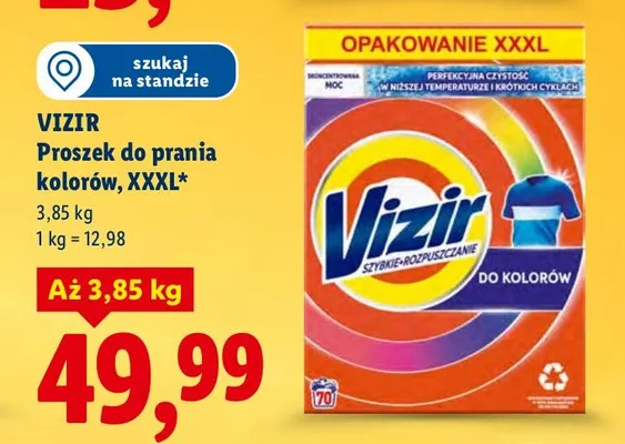 Proszek do prania kolorów, XXXL 3,85 kg Vizir promocja w Lidl