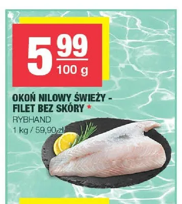 Okoń nilowy świeży - filet bez skóry Rybhand promocja w SPAR