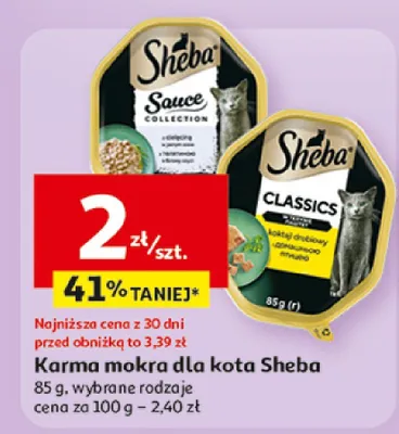 Karma mokra dla kota Sheba wybrane rodzaje promocja w Auchan