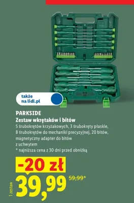 Zestaw wkrętaków i bitów Parkside promocja w Lidl