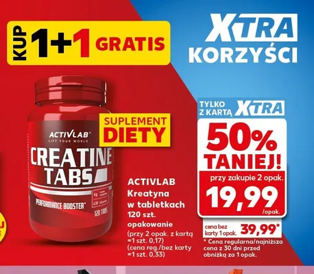 Kreatyna w tabletkach ACTIVLAB Creatine Tabs promocja w Kaufland