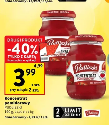 Koncentrat pomidorowy Pudliszki promocja w Intermarche