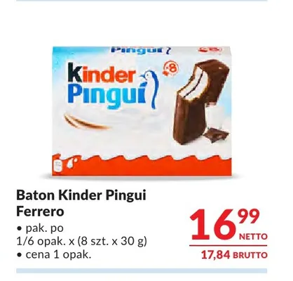 Baton Kinder Pingui Ferrero 8-pak 30 g promocja w Makro