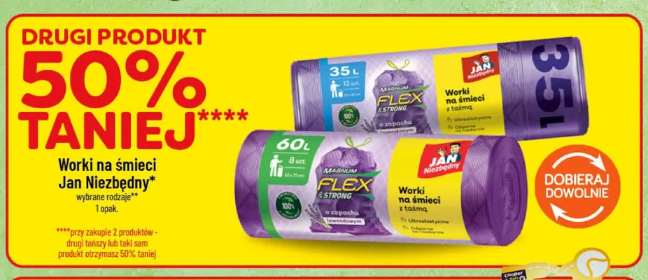 Worki na śmieci Jan Niezbędny Magnum Flex & Strong o zapachu lawendowym 60 l promocja w POLOmarket