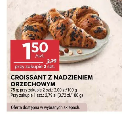 Croissant z nadzieniem orzechowym promocja w Stokrotka