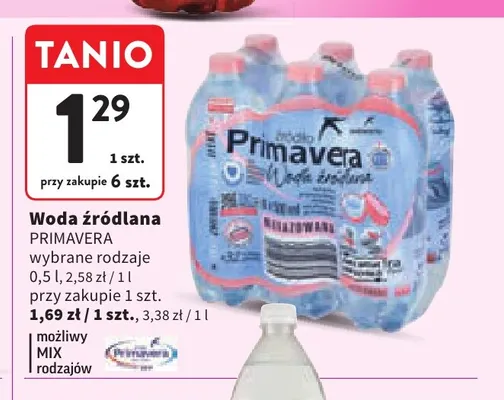 Woda źródlana Primavera promocja w Intermarche