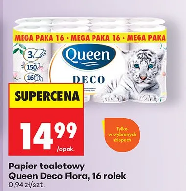 Papier toaletowy Queen Deco Flora 16 rolek promocja w Biedronka