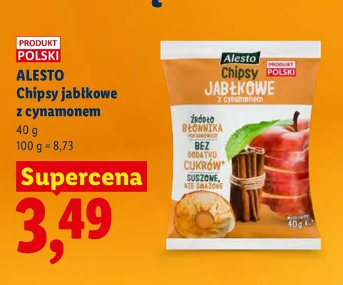Chipsy jabłkowe z cynamonem promocja w Lidl