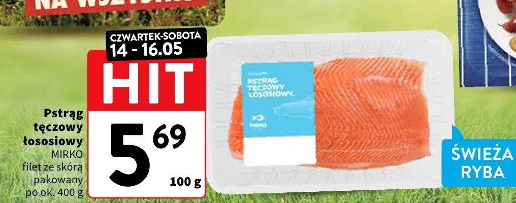 Pstrąg tęczowy łososiowy Mirko filet ze skórą pakowany promocja w Intermarche