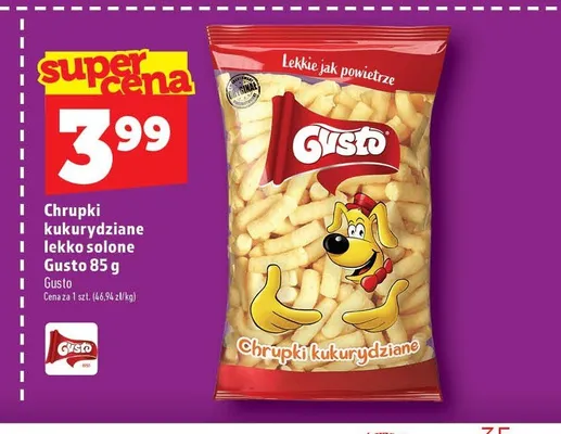 Chrupki kukurydziane lekko solone Gusto promocja w TOPAZ