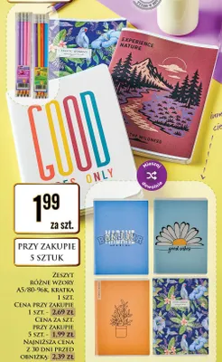 Zeszyt A5 80-96K kratka promocja w Dino