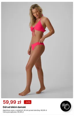Dół od bikini damski promocja w 4F