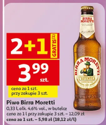 Piwo Birra Moretti L'Autentica promocja w Auchan