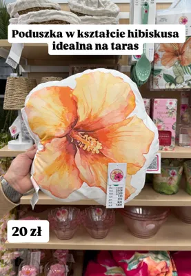 Poduszka w kształcie hibiskusa na taras promocja w Pepco