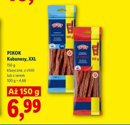 Kabanosy XXL PIKOK promocja w Lidl