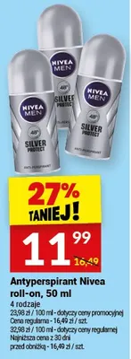 Antyperspirant Nivea Men Silver Protect roll-on promocja w Twój Market