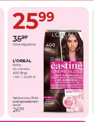 Farba do włosów L'Oreal Paris Casting Crème Gloss 400 Brąz promocja w Drogerie Jawa