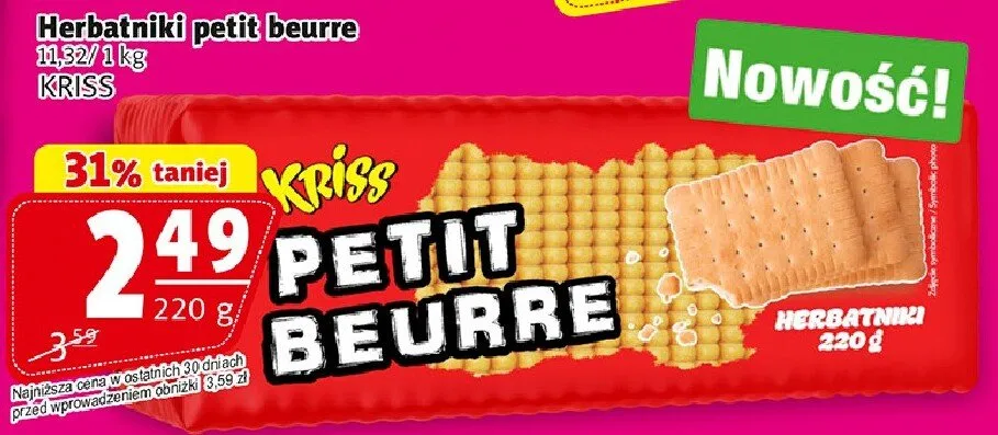 Herbatniki petit beurre Kriss promocja w Prim Market