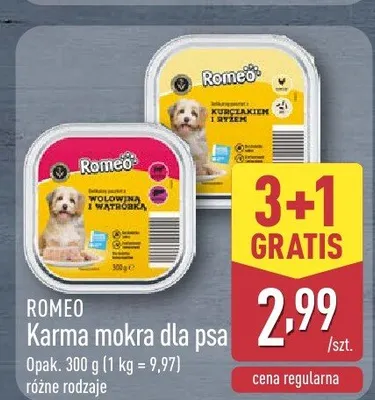 Karma mokra dla psa Romeo promocja w Aldi