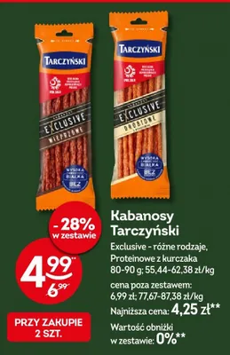 Kabanosy Tarczyński Exclusive wieprzowe promocja w Żabka