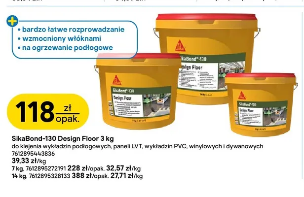 Klej do wykładzin SikaBond-130 Design Floor promocja w Castorama