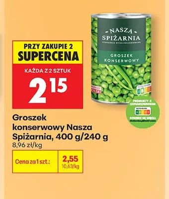 Groszek konserwowy Nasza Spiżarnia promocja w Biedronka
