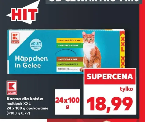 Karma dla kotów multipak XXL 24-pak 100 g K-Classic promocja w Kaufland
