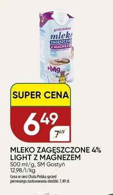Mleko zagęszczone light z magnezem Gostyń 4% promocja w Chata Polska