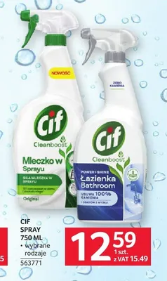 Mleczko w sprayu Cif Cleanboost Original promocja w Selgros