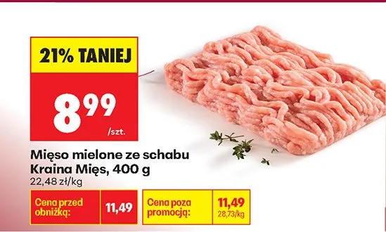 Mięso mielone ze schabu promocja w Biedronka