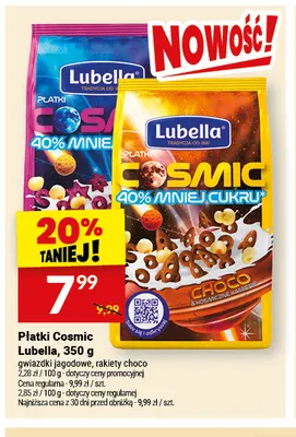 Płatki Cosmic gwiazdki jagodowe Lubella promocja w Twój Market