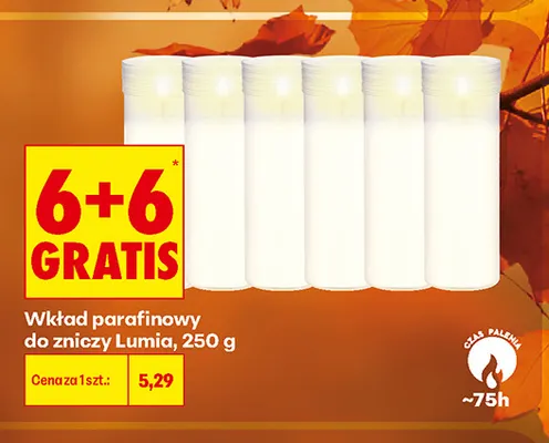 Wkład parafinowy do zniczy Lumia promocja w Biedronka