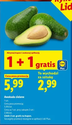 Awokado zielone Ryneczek Lidla promocja w Lidl