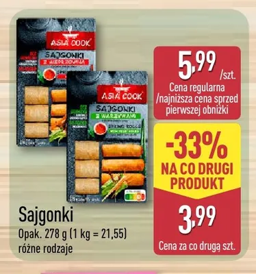 Sajgonki z mięsem drobiowym Asia Cook promocja w Aldi