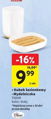 Kubek łazienkowy + Mydelniczka kolor: biały promocja w Intermarche