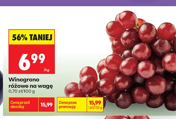 Winogrona różowe promocja w Biedronka
