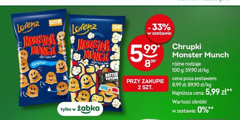 Chrupki Lorenz Monster Munch Original promocja w Żabka