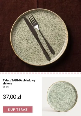 Talerz obiadowy TARMA zielony 26 cm promocja w Homla