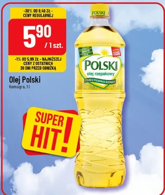 Olej Polski rzepakowy promocja w POLOmarket