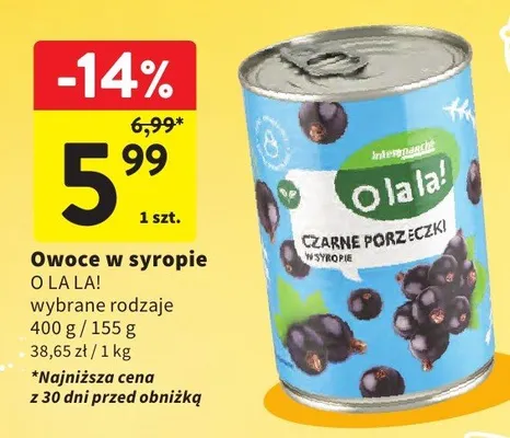 Owoce w syropie promocja w Intermarche