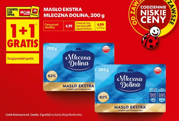 Masło ekstra Mleczna Dolina promocja w Biedronka